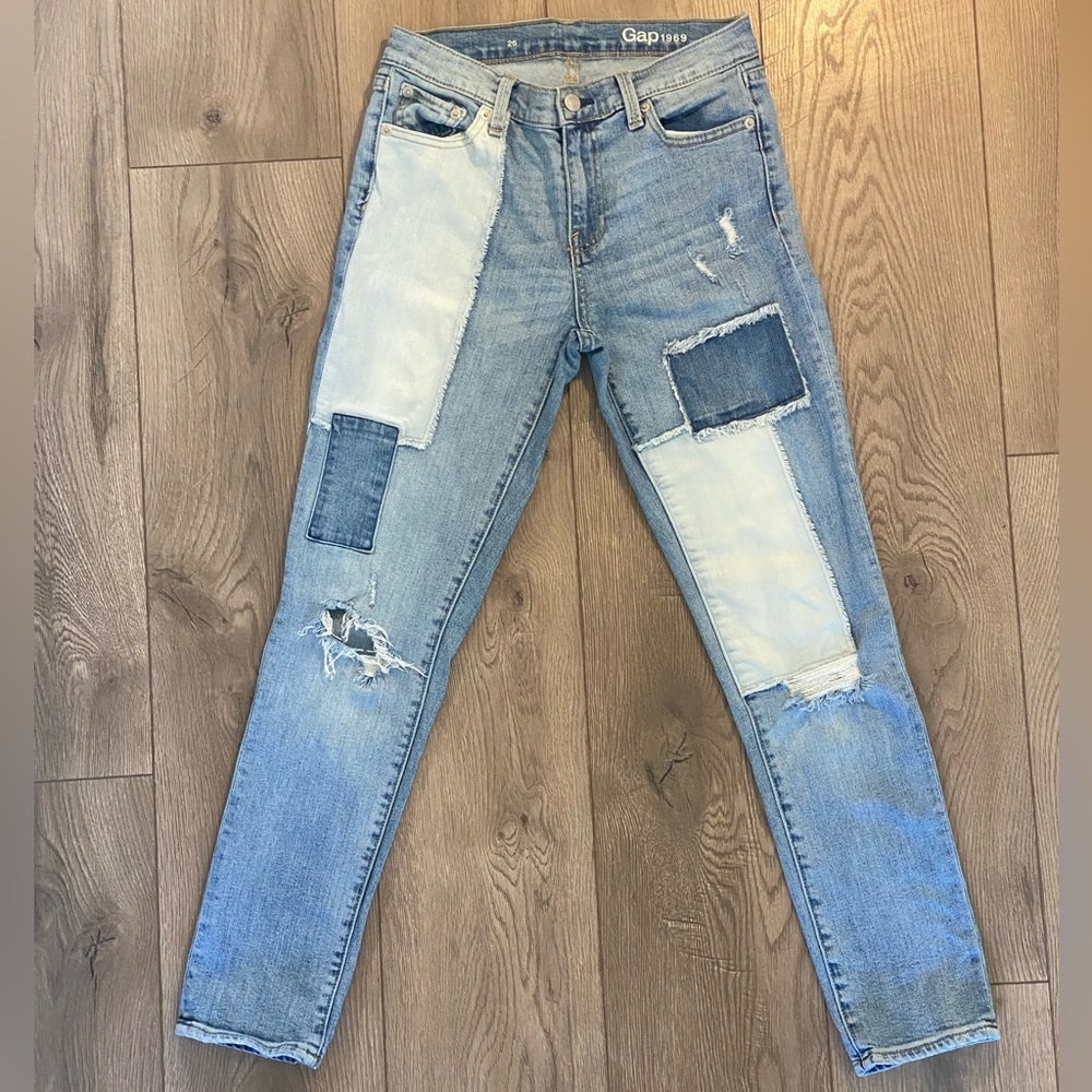 Gap Girlfriend Patch Drift Denim Jean